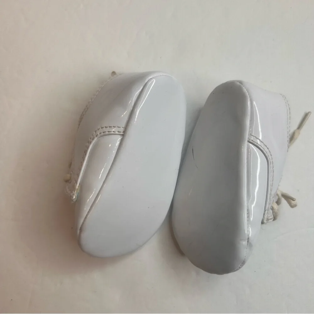 Gerber 1st Classic White Baby Shoes.Christening Crib Shoes White Size 6-9Months